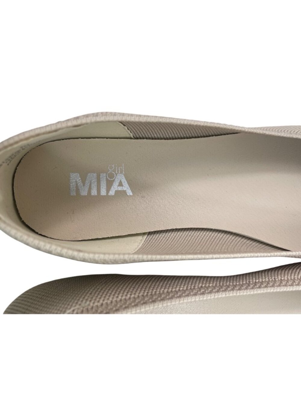 MIA Beige Knit Ballet Flats With Black Toe Cap Womens Shoes Size 9M - Picture 8 of 9